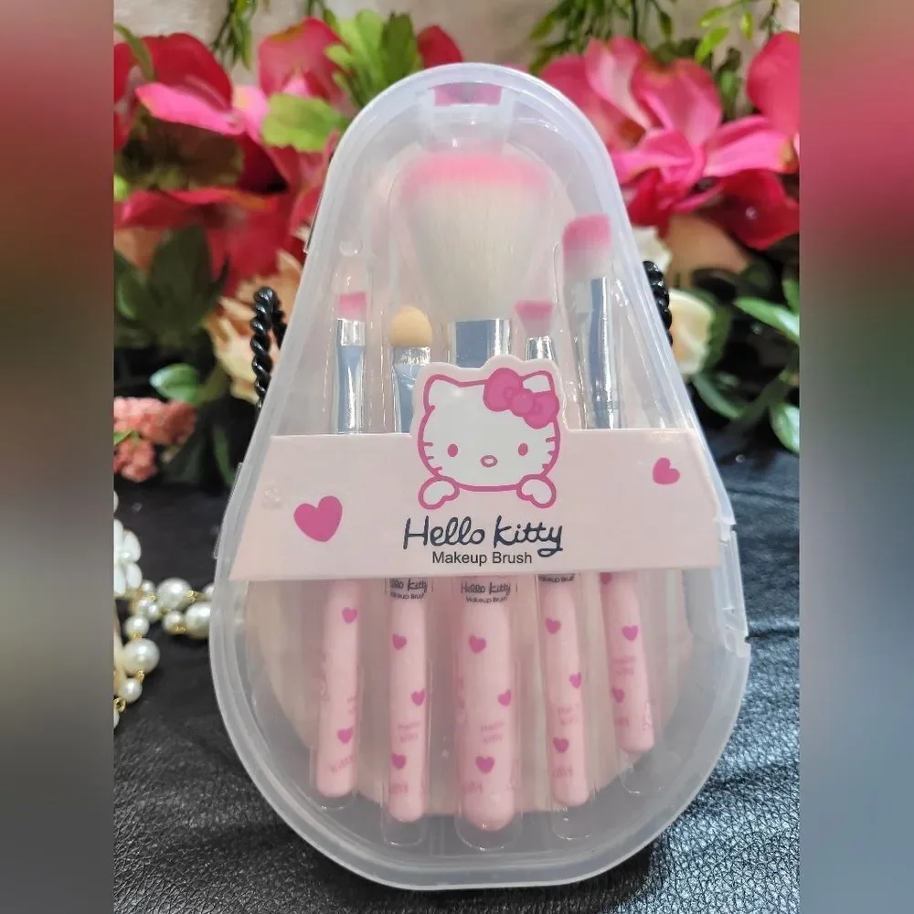 NEW HELLO KITTY MAKEUP BRUSH 5PC SET